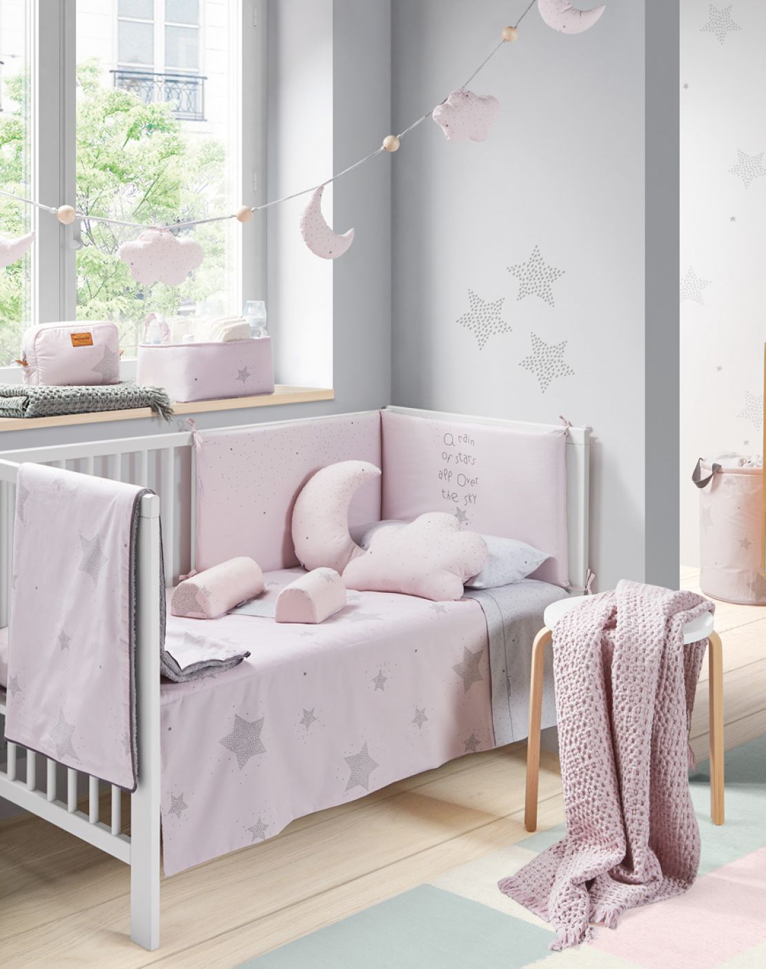 Colcha + protector cuna<br>ETOILE ROSA