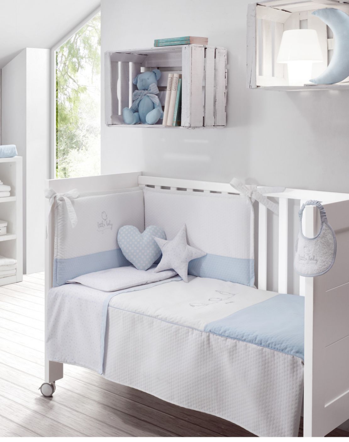 Colcha + protector cuna<br>PIU PIU AZUL